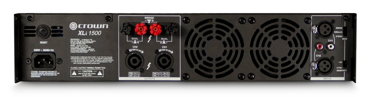 Crown XLi 1500, Two-channel, 450W @ 4Ω Power Amplifier
