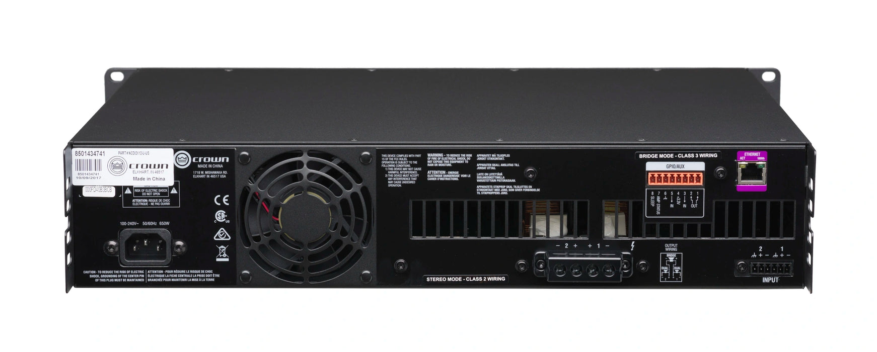 Crown CDi 2|1200 Analog input, 2 channel