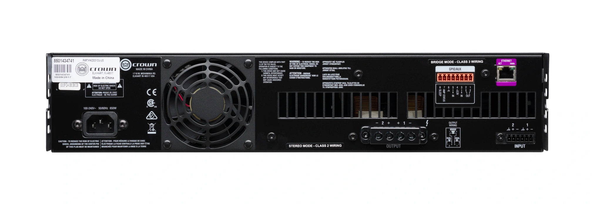 Crown CDi 2|1200 Analog input, 2 channel