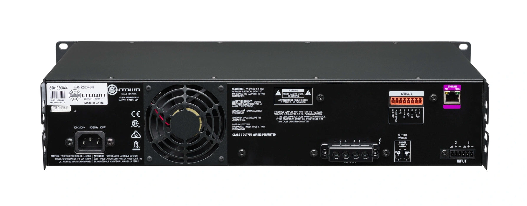 Crown CDi 2|300 Analog input, 2 channel