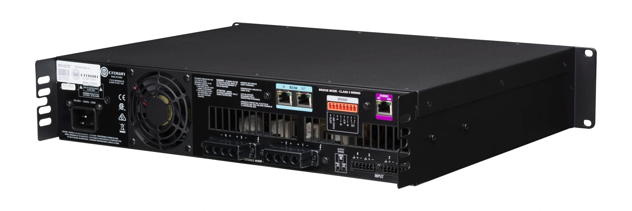 Crown CDi 4|1200BL Analog + BLU link input, 4 channel,