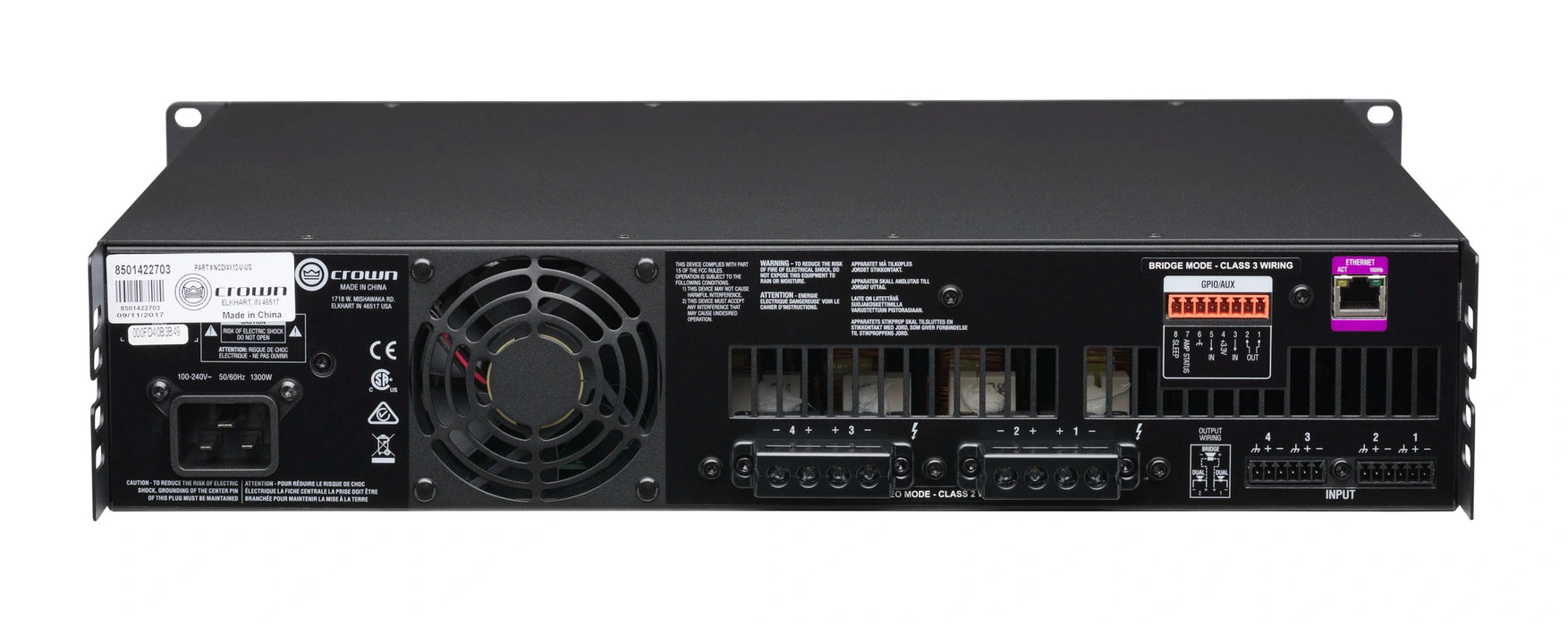 Crown CDi 4|1200 Analog input, 4 channel