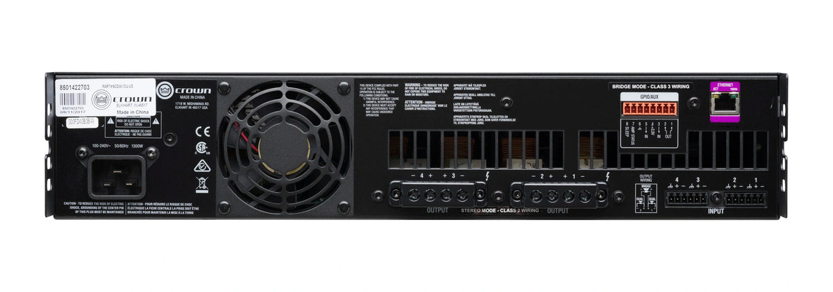 Crown CDi 4|1200, Analog input, 4 channel, 1200W per output channel