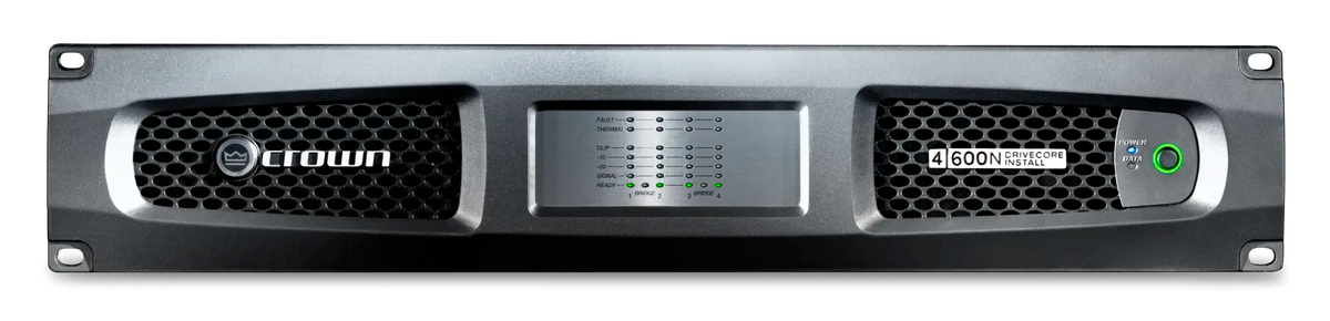 Crown DCi 4|600N, Four-channel, 600W @ 4Ω Power Amplifier with BLU link, 70V/100V / EN 54-16 Compliant for Life Safety Applications