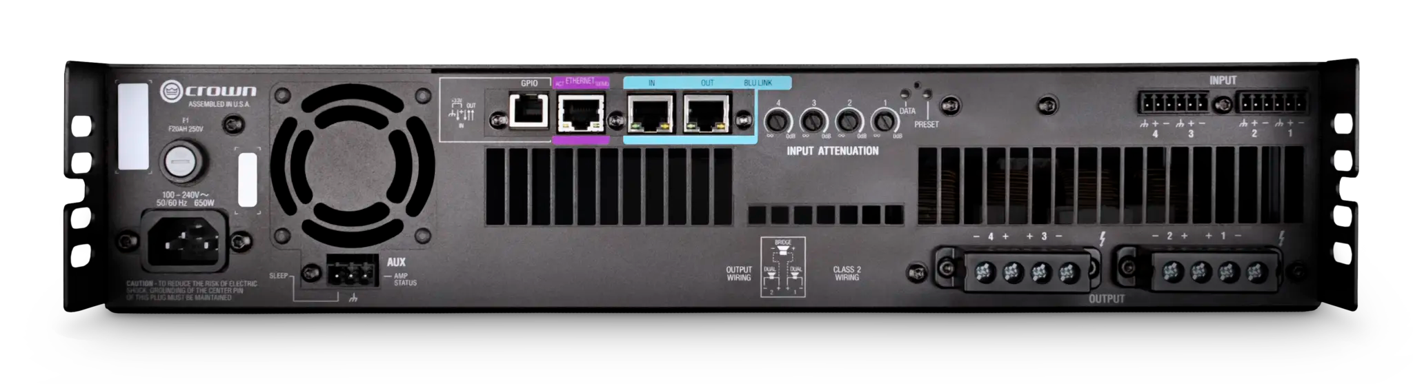 Crown DCi 4|600N Four-channel, 600W @ 4Ω Power Amplifier with BLU link