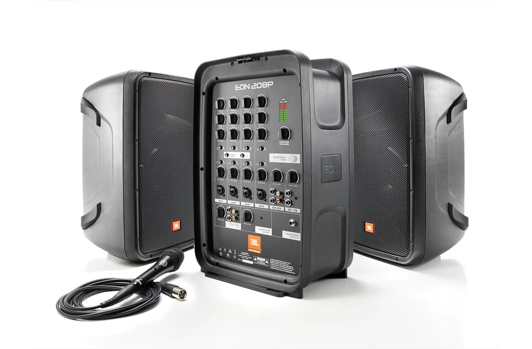 JBL EON208P, Packaged 8" 2-Way PA with Powered 8-Channel Mixer and Bluetooth
