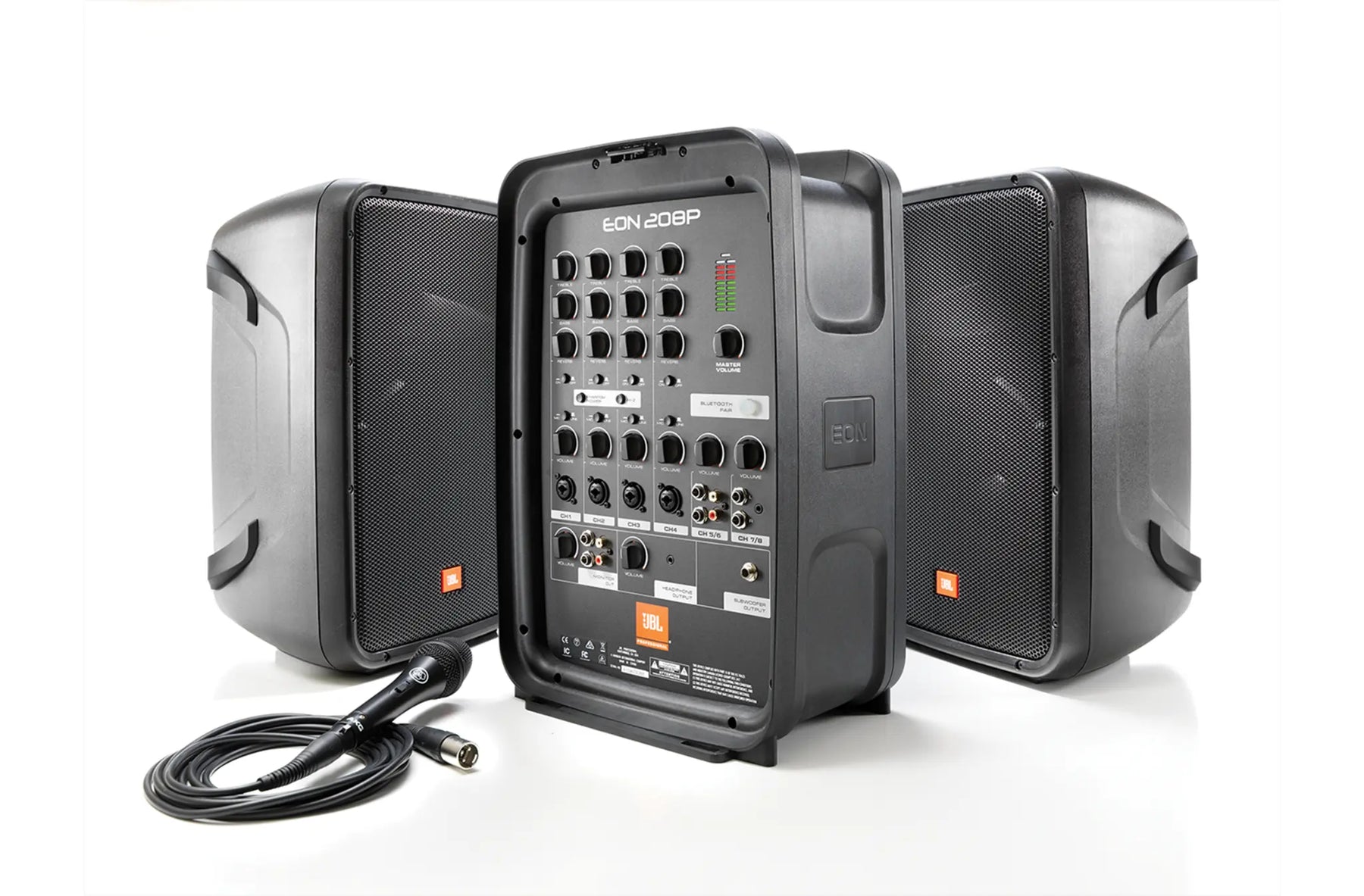 JBL EON208P, Packaged 8" 2-Way PA with Powered 8-Channel Mixer and Bluetooth