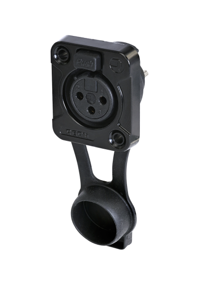 CABLE with RRX3F-Z BLACK WITH OPEN RUBBER SEALING CONNECTOR