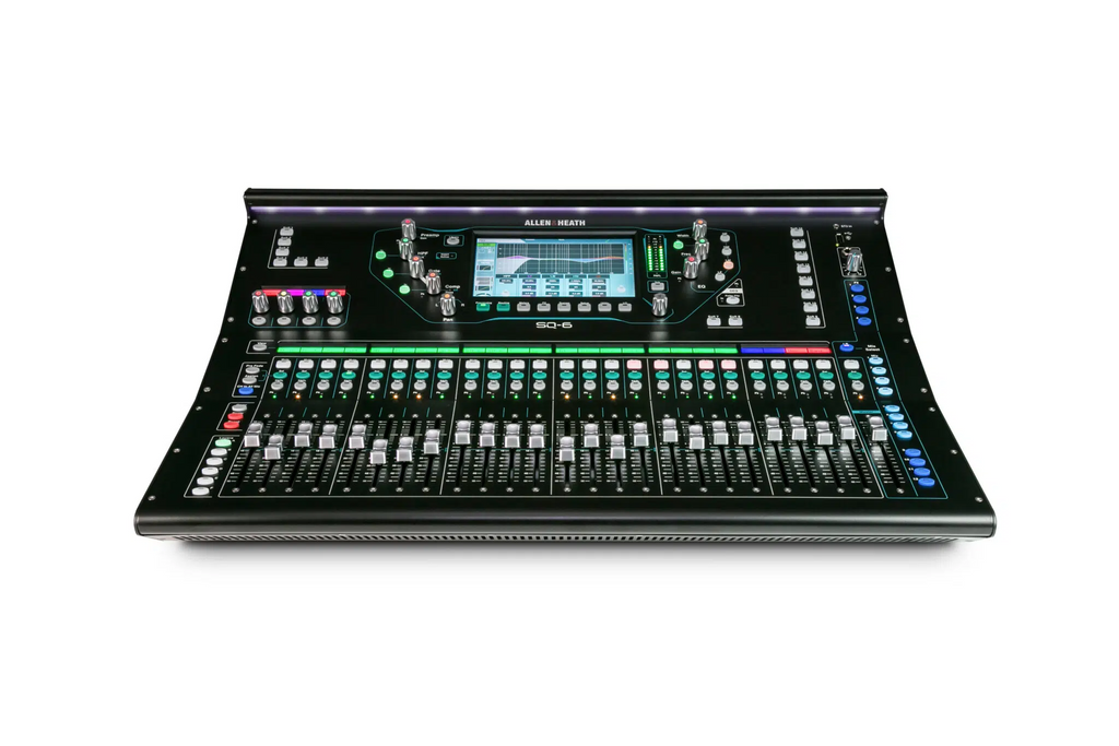 Allen & Heath SQ-6 Digital Mixer, 48 Input Channels, 7" Colour Touchscreen, 24 Onboard Preamps, 25 Faders, 16 SoftKeys AES Digital Output