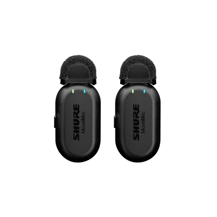 Shure MoveMic TWO, Two-Channel Wireless Lavalier Microphones