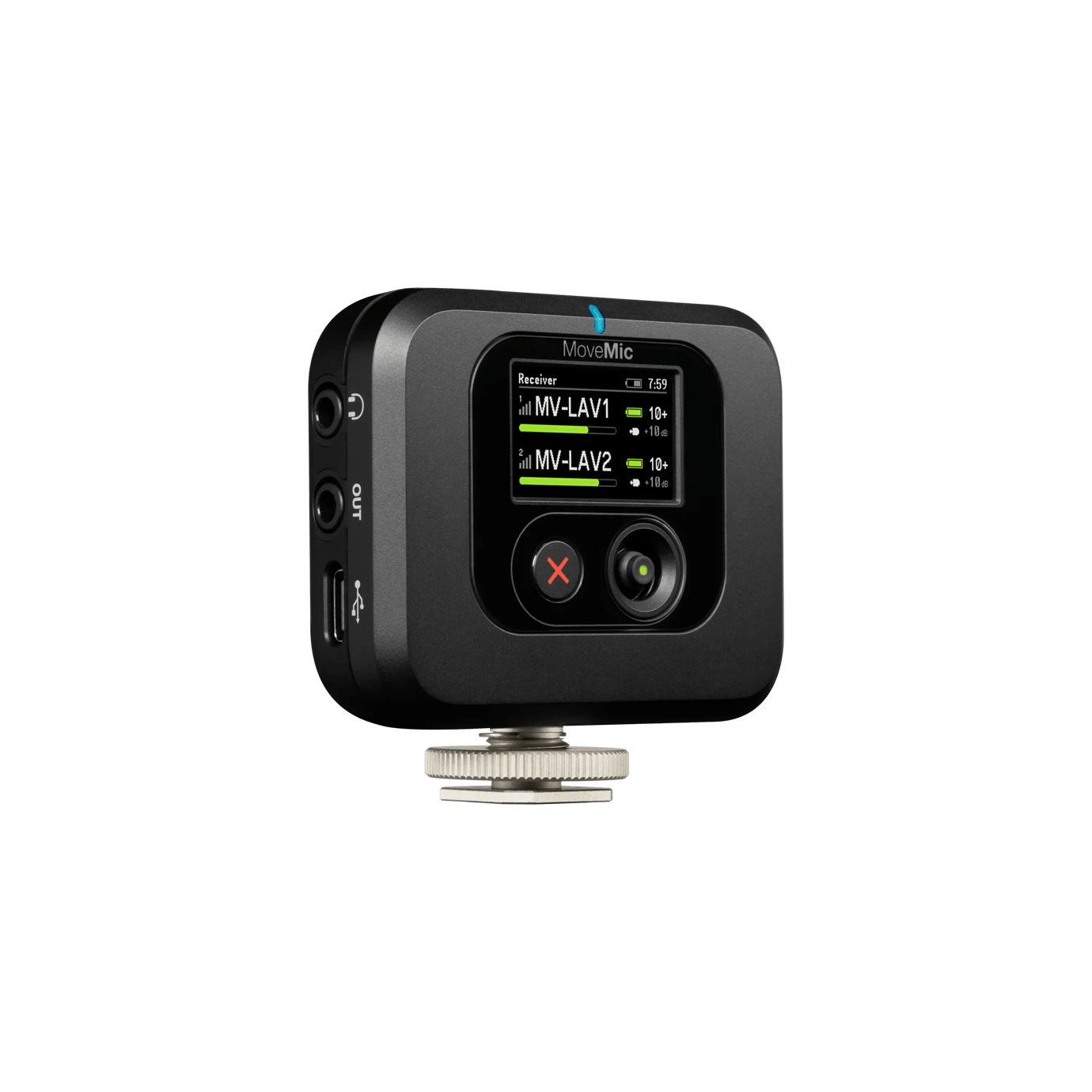 Shure MoveMic Two Receiver Kit, Two-Channel Wireless Lavalier Microphone System With Receiver