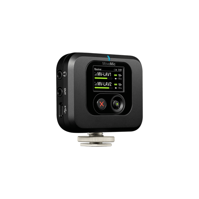 Shure MoveMic Two Receiver Kit, Two-Channel Wireless Lavalier Microphone System With Receiver